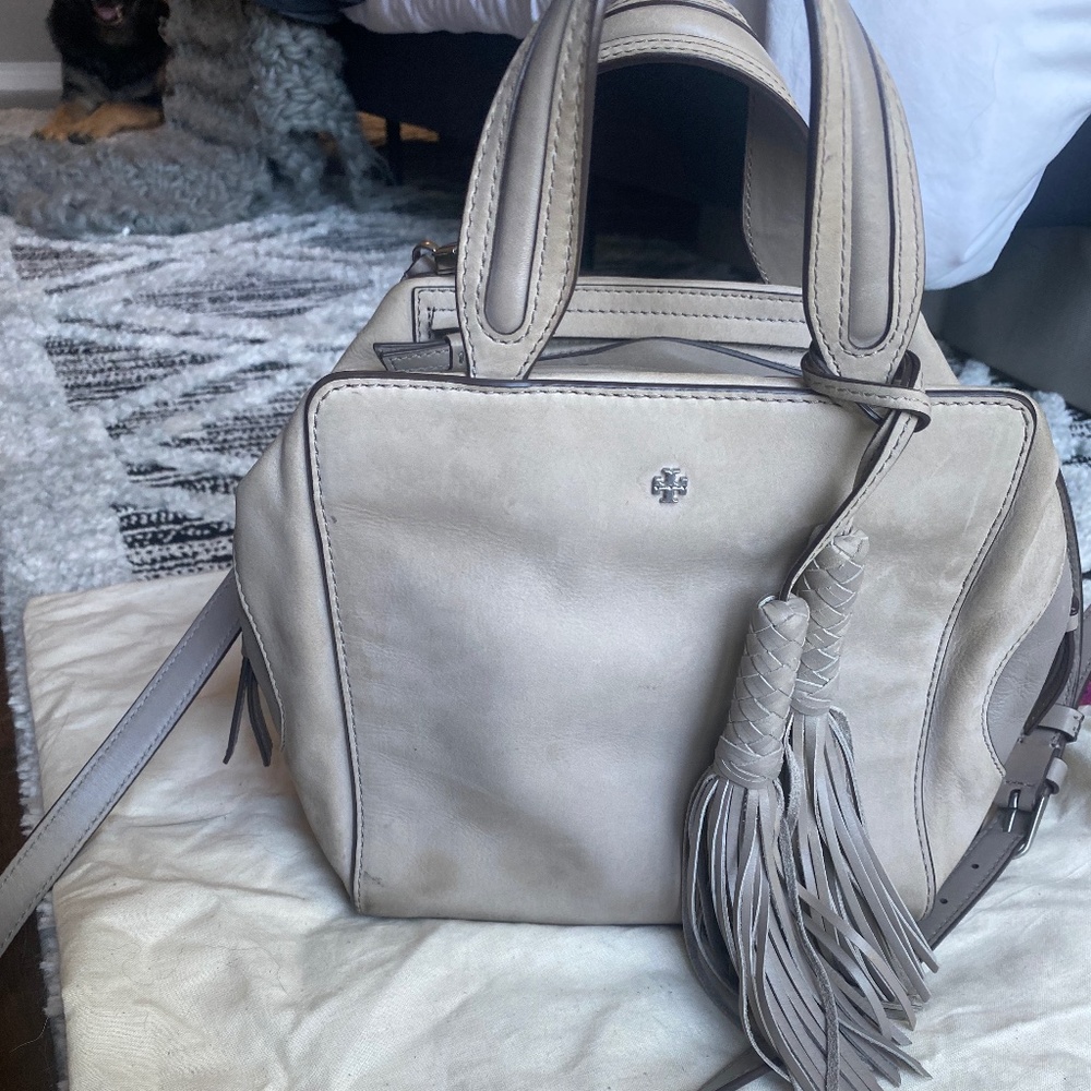 Tory Burch Nubuck Boxy Satchel